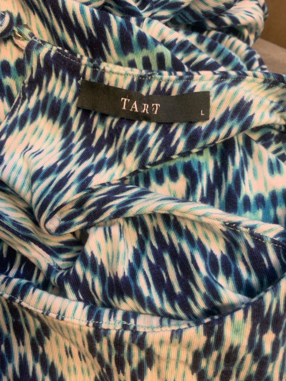 Tart Blue, Teal & White Abstract Print dress 64 - Picture 2 of 5